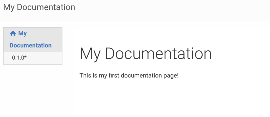 First Generated Docs Page